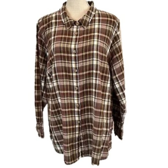 Joan Rivers Tops - JOAN RIVERS Women's Plaid Shirt - 2X